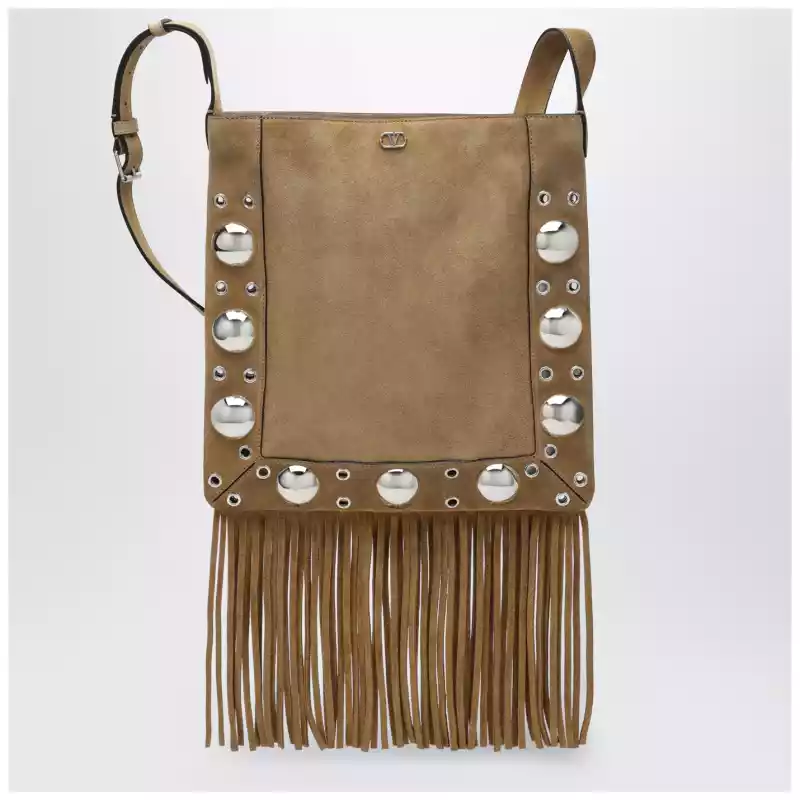 Valentino Garavani Beige Nellcôte bag in suede with fringes
