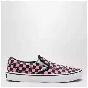 Valentino Garavani X Vans Slip-On Sneakers orchid pink/black with VLogo Checkerboard print