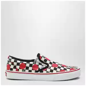 Valentino Garavani X Vans Slip-On Sneakers black/red with VLogo Checkerboard print and polka-dot detail