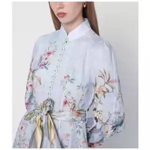 ZIMMERMANN Rebellion blue Aviary mini dress