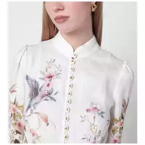 ZIMMERMANN Rebellion cream Aviary midi dress