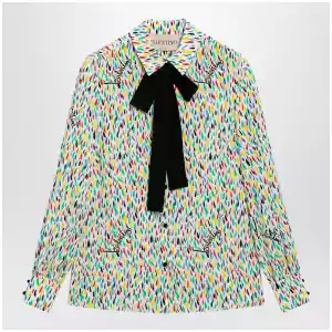 Valentino Multicolored silk blouse with lavallière