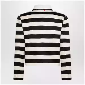 Valentino Vanilla/black striped jacket with maxi bow