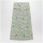Valentino Multicolored pleated silk midi skirt