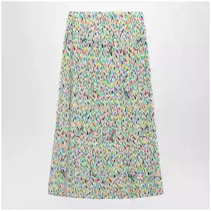 Valentino Multicolored pleated silk midi skirt