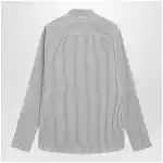 Valentino Ivory/green striped shirt with Vlogo