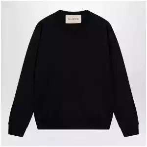 Valentino Navy blue wool crewneck sweater
