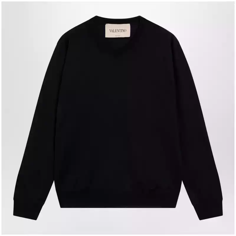 Valentino Navy blue wool crewneck sweater