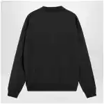 Valentino Wool polo shirt with VLogo embroidery in anthracite