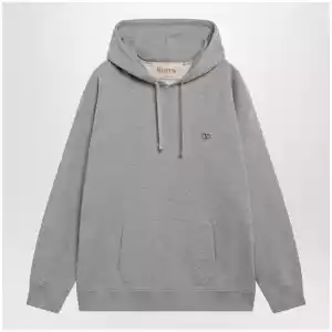 Valentino Mélange gray hoodie with Vlogo embroidery