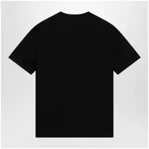 Valentino Black cotton T-shirt with VLogo embroidery