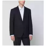 Lardini Single-breasted blue wool blend jacket