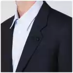 Lardini Single-breasted blue wool blend jacket