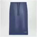 Acne Studios Navy blue cotton skirt with a splatter effect