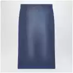 Acne Studios Navy blue cotton skirt with a splatter effect