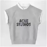 Acne Studios Layered fleece vest grey melange