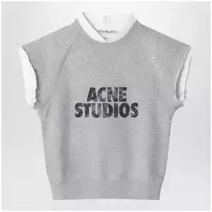 Acne Studios Layered fleece vest grey melange