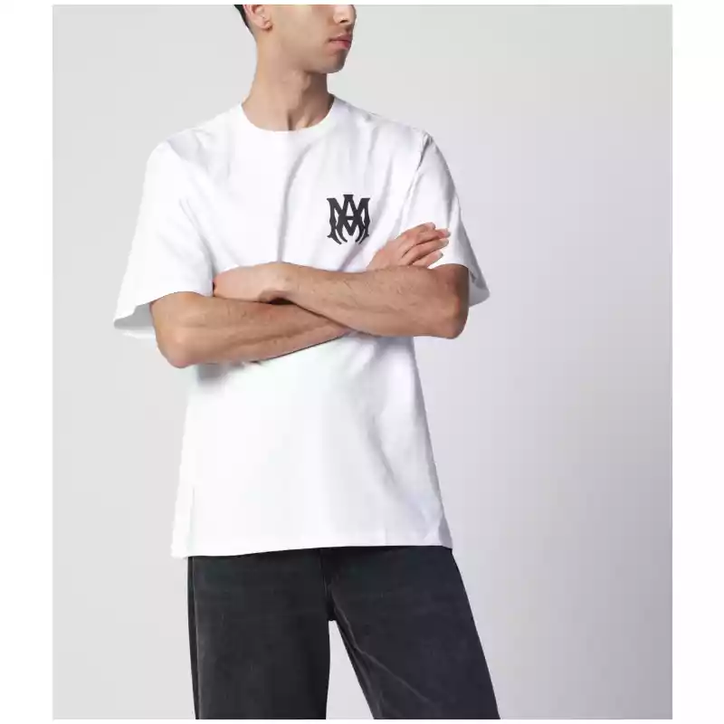 AMIRI White cotton T-shirt with logo print