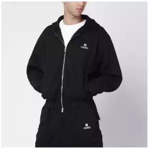 AMIRI Black cotton-blend zip sweatshirt