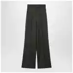 Max Mara Moss green wide-leg wool trousers