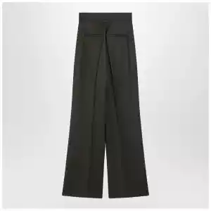 Max Mara Moss green wide-leg wool trousers