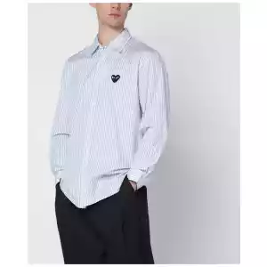 Comme des Garçons Shirt Light blue striped cotton shirt