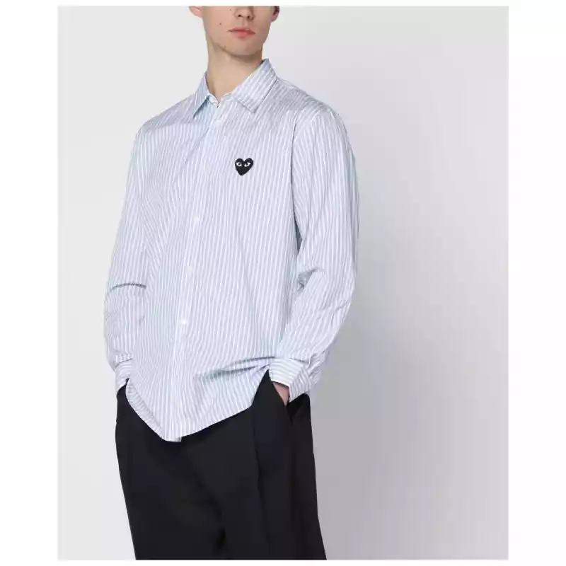 Comme des Garçons Shirt Light blue striped cotton shirt