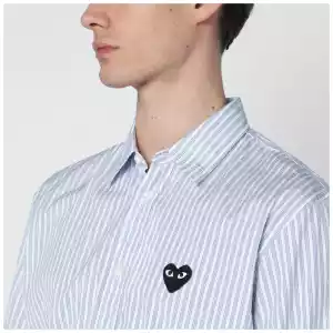 Comme des Garçons Shirt Light blue striped cotton shirt