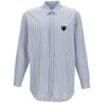 Comme Des Garçons Play Logo Patch Striped Shirt