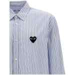 Comme Des Garçons Play Logo Patch Striped Shirt