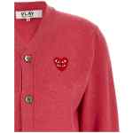 Comme Des Garçons Play Double Red Emblem Cardigan