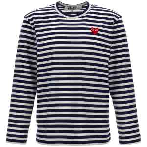 Comme Des Garçons Play Logo Patch Stripes T-shirt