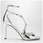 Jimmy Choo Azia 95 metallic silver sandals