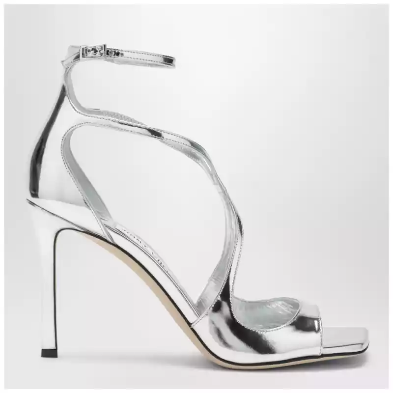 Jimmy Choo Azia 95 metallic silver sandals