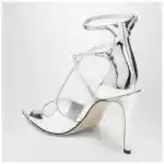 Jimmy Choo Azia 95 metallic silver sandals