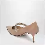 Jimmy Choo Bing crystal-strap patent leather pumps in ballet pink