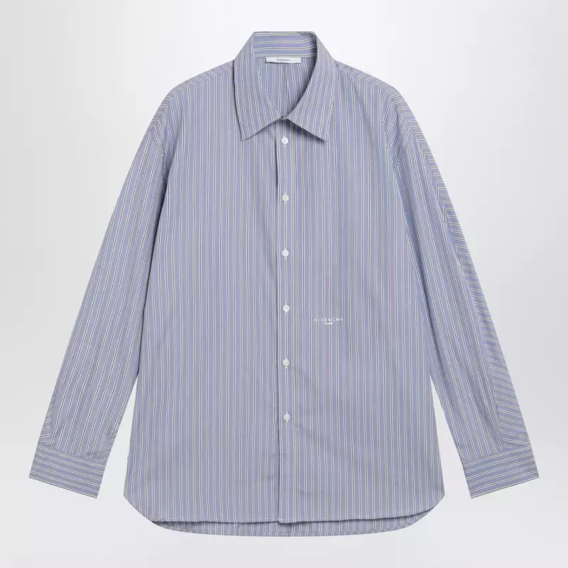 Givenchy White/blue striped poplin shirt