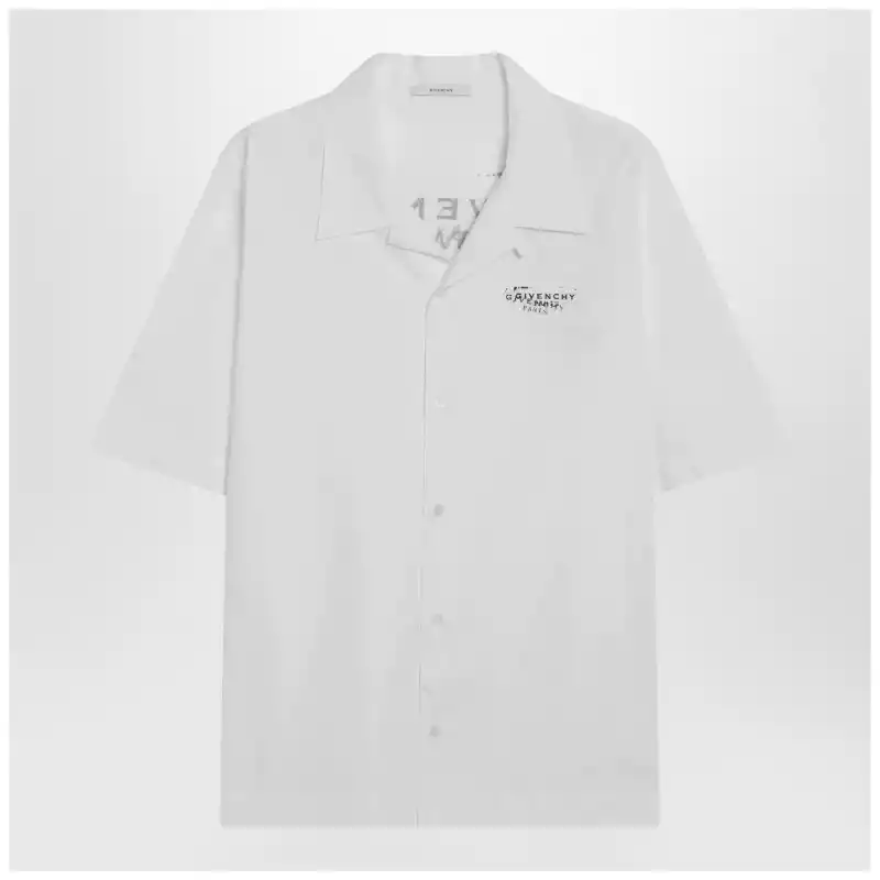 Givenchy White poplin shirt with logo print