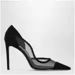Jimmy Choo Brigitte 100 pumps in black suede and mesh