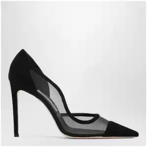 Jimmy Choo Brigitte 100 pumps in black suede and mesh