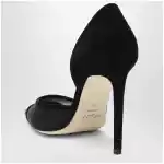 Jimmy Choo Brigitte 100 pumps in black suede and mesh