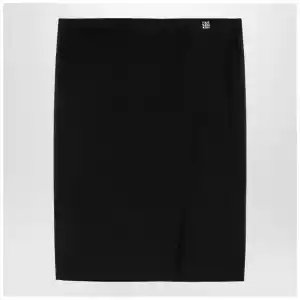 Givenchy Black wool skirt with metal button 4G