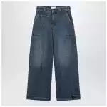 Givenchy Cropped Cocoon cargo jeans in medium blue