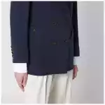 Blazé Milano Navy blue double-breasted jacket in linen and silk
