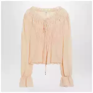 Chloé Blouse with tie in pink silk georgette
