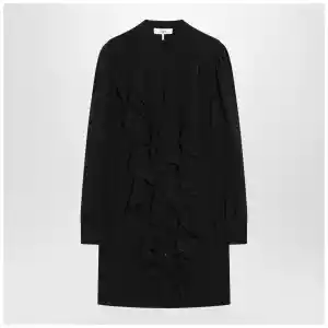 Chloé Black ruffled dress in silk blend