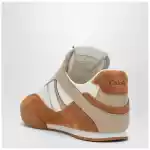 Chloé Kick brown and white Sneakers in mesh and leather