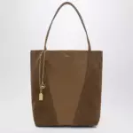 Chloé Spin tote bag in leather and suede khaki