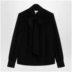 Chloé Black silk blouse with lavallière
