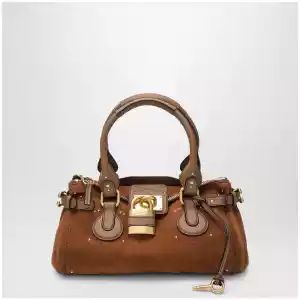 Chloé Paddington suede calf leather bag in vintage brown